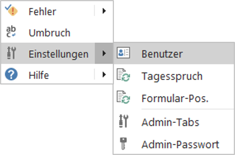 Einstellungen (+ weitere Tools)