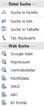 Suche (CRM, Tel., Web)